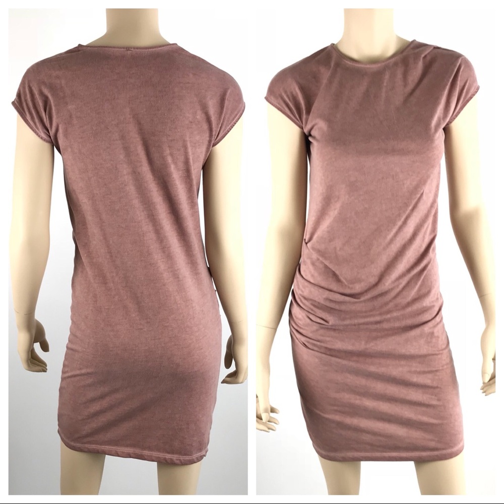 Relaxed Fit Overdye Gathered Ruched Stretch Dress - Picture 7 of 7